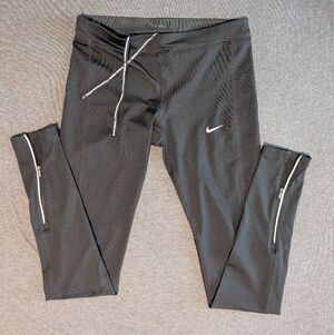 Nike Black Leggings with Silver Zippers
